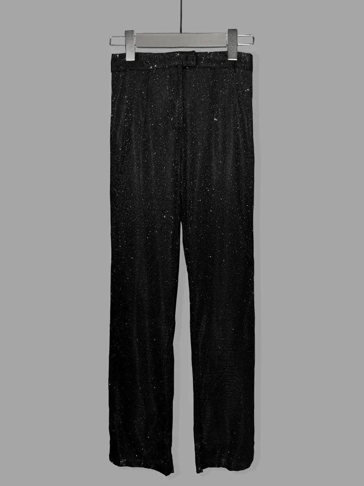 Glitter Silver Party Two Piece Pants Set Women - DALI