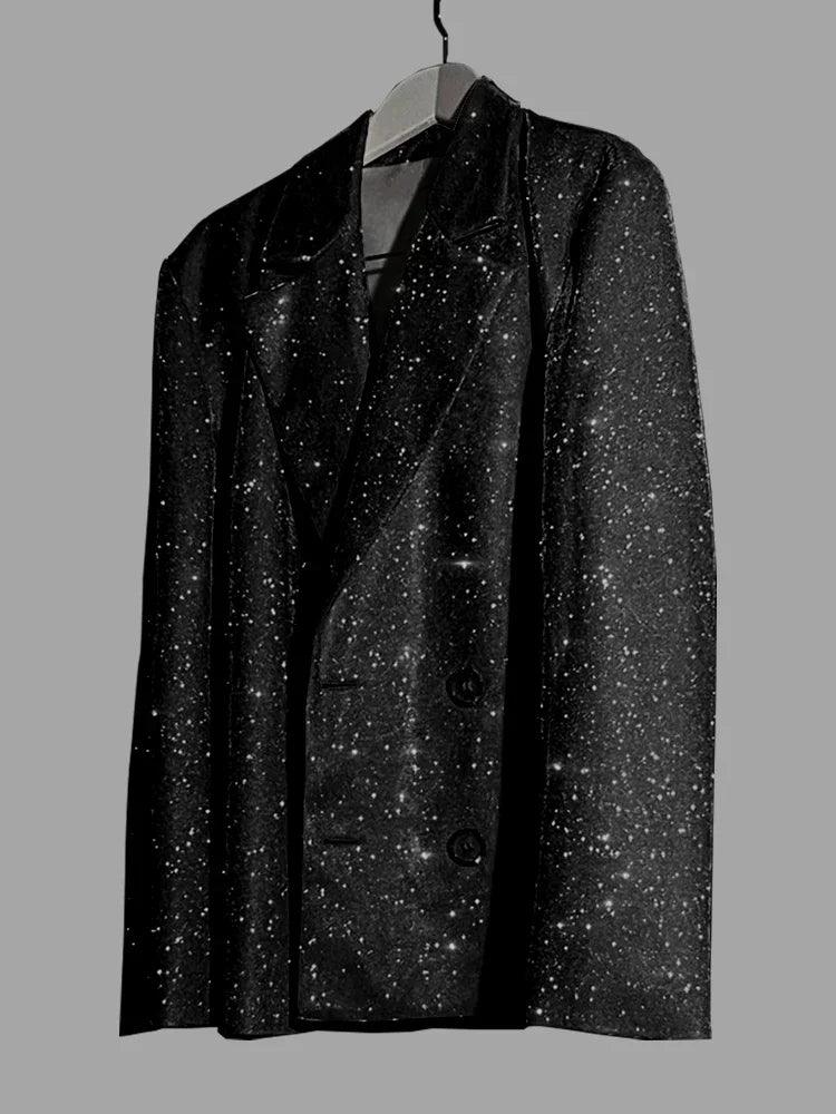 Glitter Silver Party Two Piece Pants Set Women - DALI
