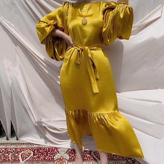 Ramadan Eid Mubarak Kaftan Turkey Islam Muslim Fashion Women Hijab Dress Caftan Marocain Dresses - DALI