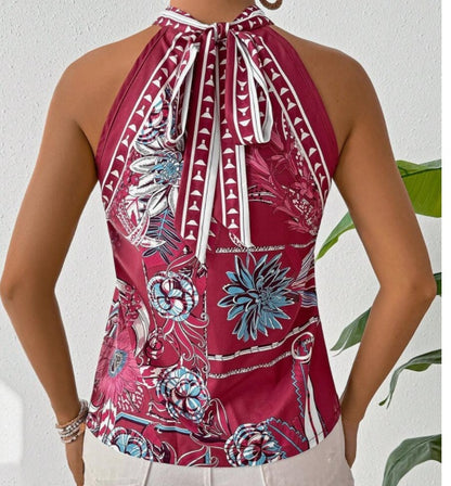 Summer Floral Print Open Collar Shirt