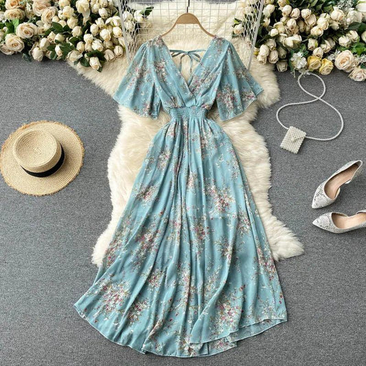 Women Chiffon Floral Long Dress - DALI