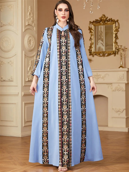 Ramadan Long Abayas Muslim Elegant Women Evening Dress