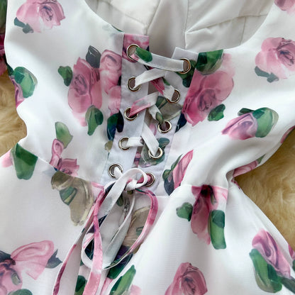 Beach Vacation Floral Print Dress Women Fashion