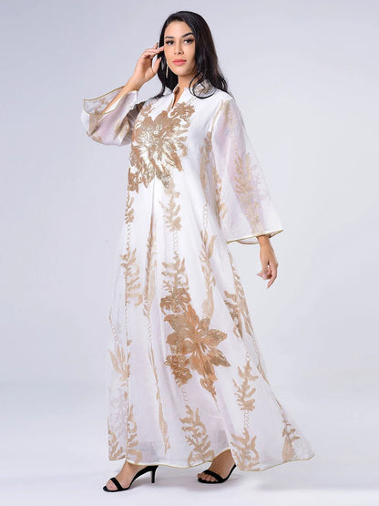 Sequins Embroidered Abaya Dress For Women
