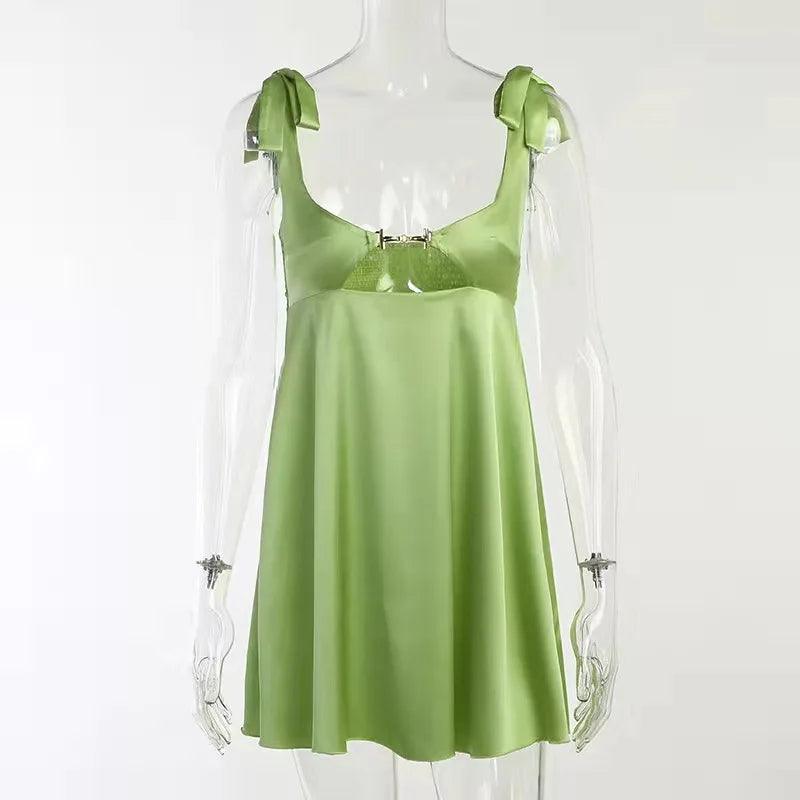 Bandage Satin Mini Dress - DALI