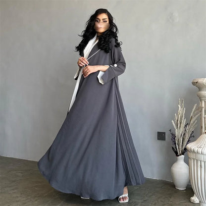 Fashion Solid Casual Open Kimono Abayas