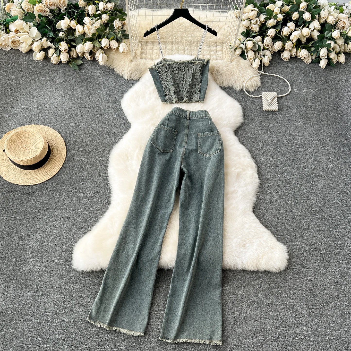 Women Vintage Denim Sets Fashion Streetwear