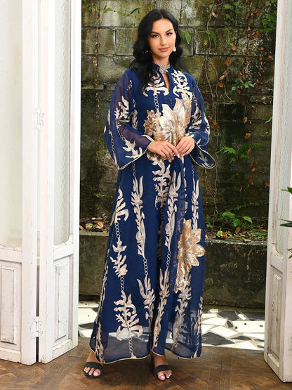 Sequins Embroidered Abaya Dress For Women