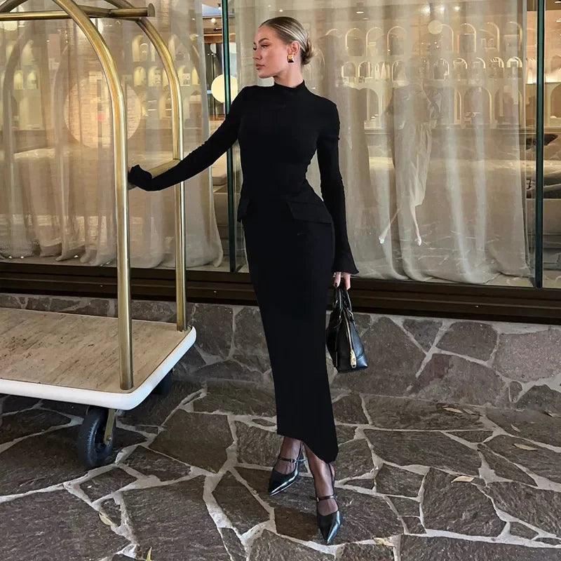 Slim Elegant Evening Dress Femme Autumn Fashion - DALI