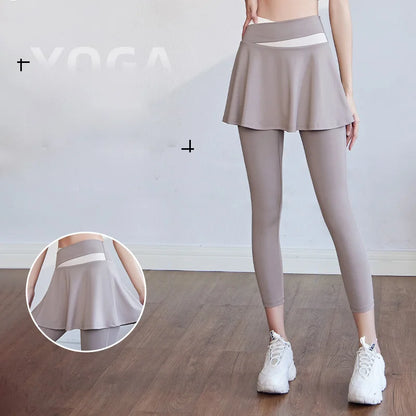 Yoga Legging with Skirts Tennis Leggings Soft Stretchy Tennis Dresses Running