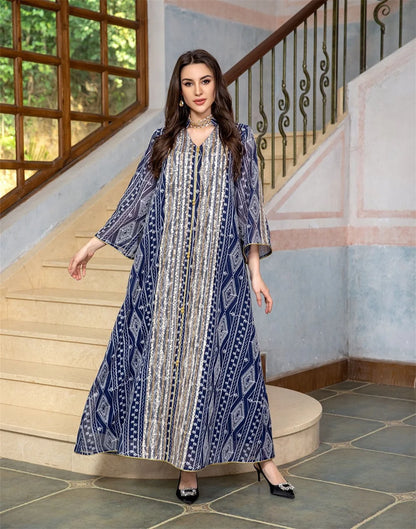 Fashion Abaya Chic And Elegant Women Evening Dress