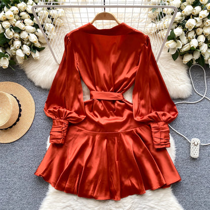 Women Senior Satin Sexy Dress 2025 New Fashion