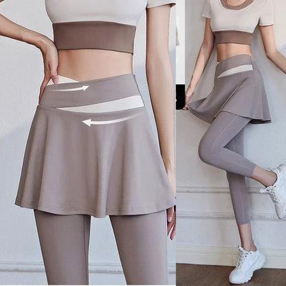 Yoga Legging with Skirts Tennis Leggings Soft Stretchy Tennis Dresses Running