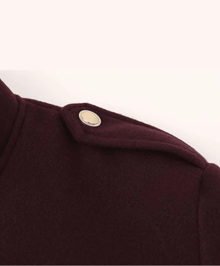Red Jacket Stand Collar Single Breasted Full Sleeve - DALI