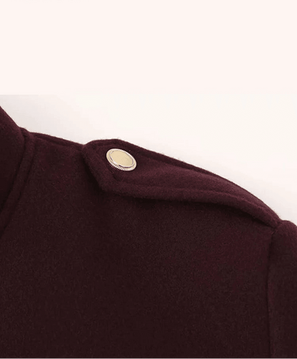 Red Jacket Stand Collar Single Breasted Full Sleeve - DALI