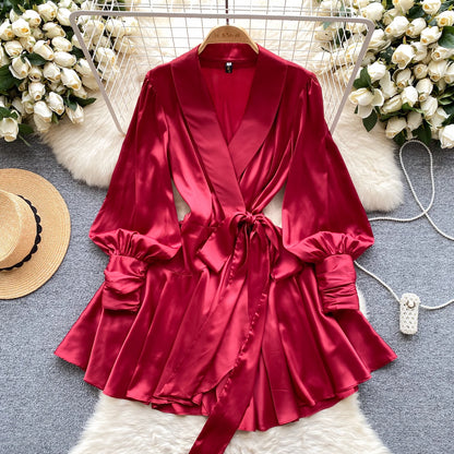 Women Senior Satin Sexy Dress 2025 New Fashion