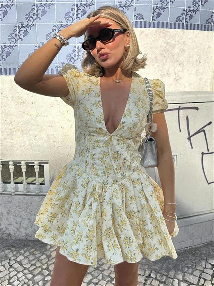 Sexy Deep V Neck Women's Dresses - DALI