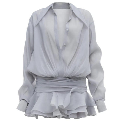 White Chiffon Dress For Women - DALI