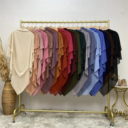 Ramadan Eid Chiffon Hijabs Long Khimar Prayer Clothes - DALI
