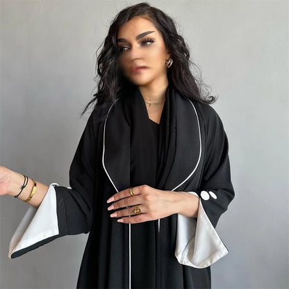 Fashion Solid Casual Open Kimono Abayas