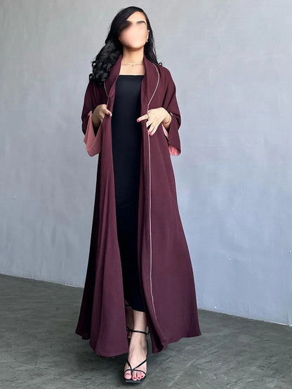 Fashion Solid Casual Open Kimono Abayas