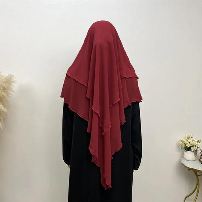 Ramadan Eid Chiffon Hijabs Long Khimar Prayer Clothes - DALI