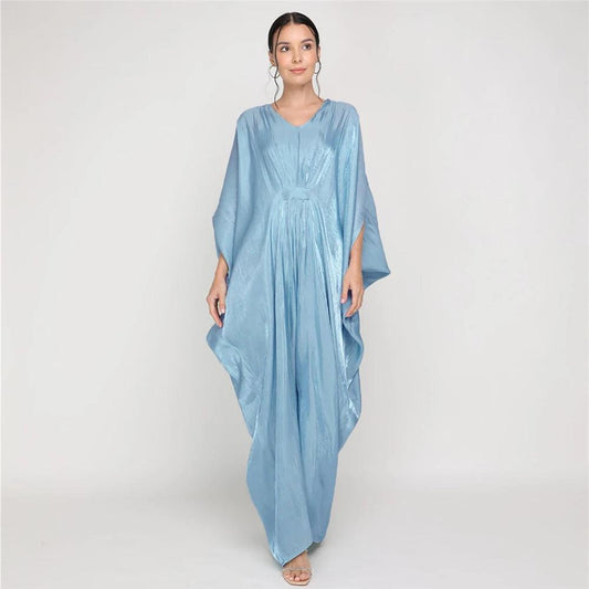 Shiny Satin Abaya Women Muslim Malaysia Long Maxi Dress - DALI