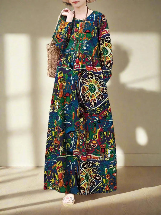 Dress Autumn Floral Printed Sundress - DALI