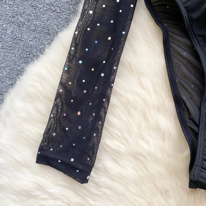 New Spring Diamonds Bodysuits American Long Sleeve
