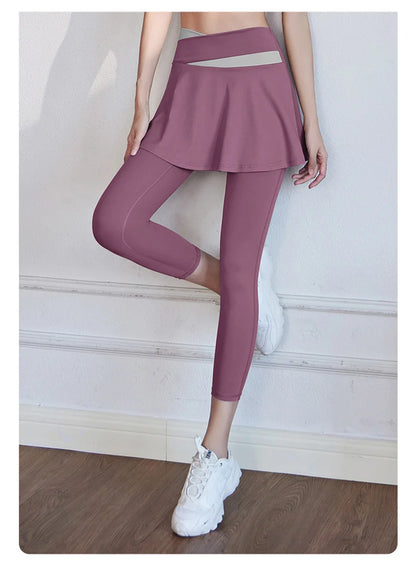 Yoga Legging with Skirts Tennis Leggings Soft Stretchy Tennis Dresses Running
