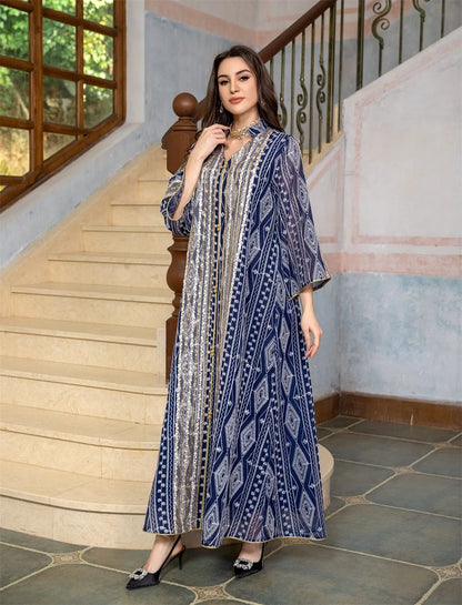 Fashion Abaya Chic And Elegant Women Evening Dress
