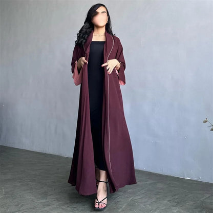 Fashion Solid Casual Open Kimono Abayas
