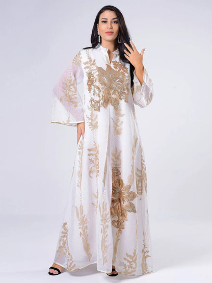 Sequins Embroidered Abaya Dress For Women