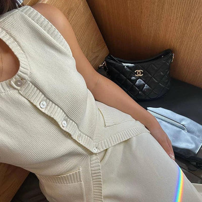 Fashion Knitted Skirt Suit For women - DALI