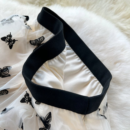 High Quality Embroidery Long Skirt Ladies Elastic Waist