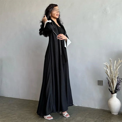 Fashion Solid Casual Open Kimono Abayas