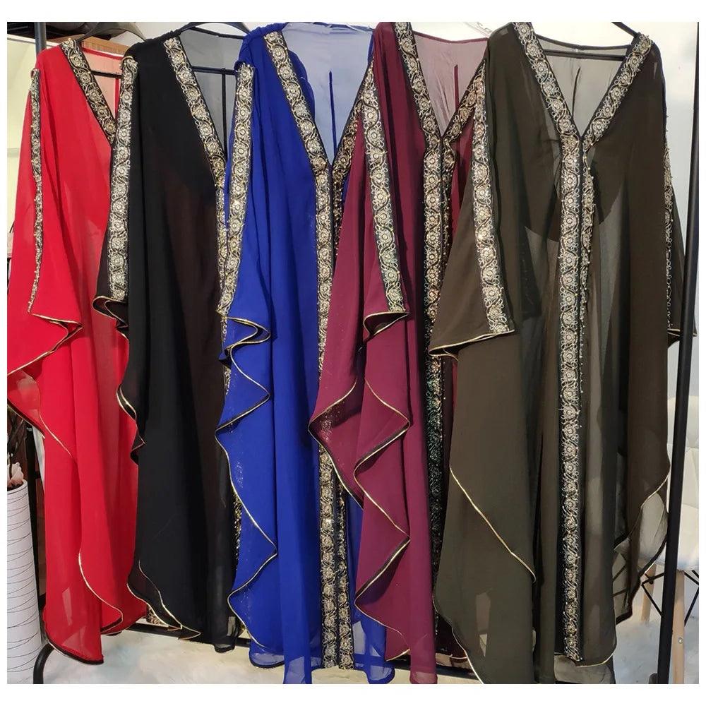 Abaya Morocco Kaftan Maxi Dress Bat Sleeve butterfly - DALI