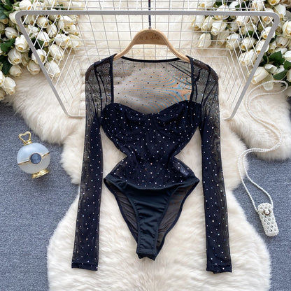New Spring Diamonds Bodysuits American Long Sleeve