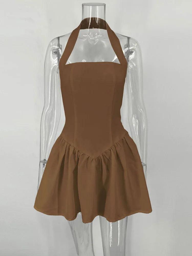 White Summer Ruffled Mini Dress Female - DALI