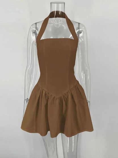 White Summer Ruffled Mini Dress Female - DALI