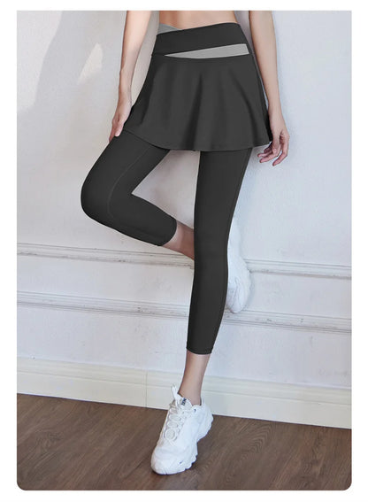 Yoga Legging with Skirts Tennis Leggings Soft Stretchy Tennis Dresses Running