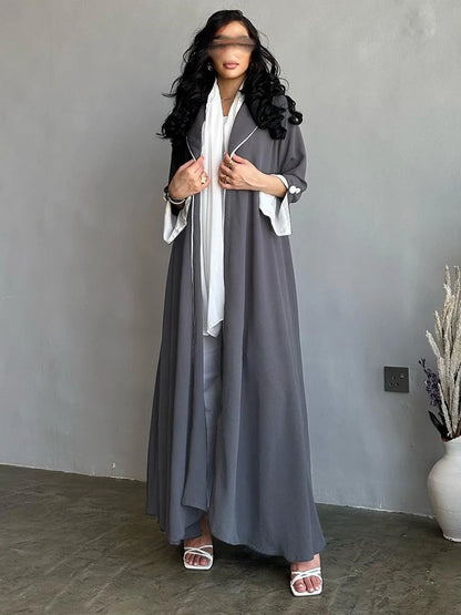 Fashion Solid Casual Open Kimono Abayas