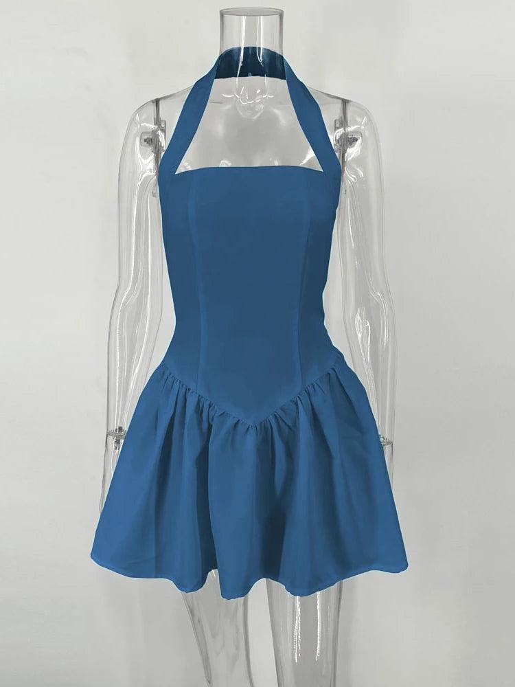 White Summer Ruffled Mini Dress Female - DALI