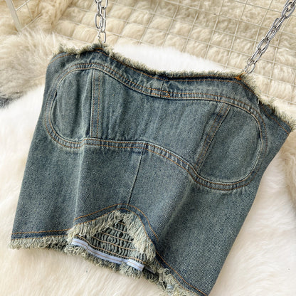 Women Vintage Denim Sets Fashion Streetwear