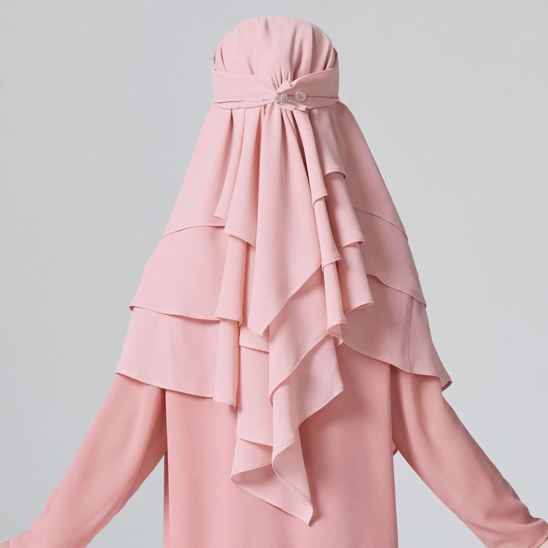 Ramadan Eid Chiffon Hijabs Long Khimar Prayer Clothes - DALI
