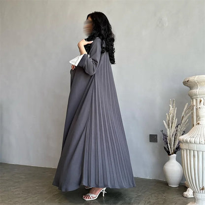Fashion Solid Casual Open Kimono Abayas