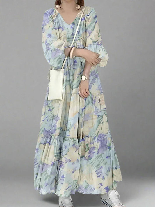 Fashion Women Floral Printed Dress - DALI