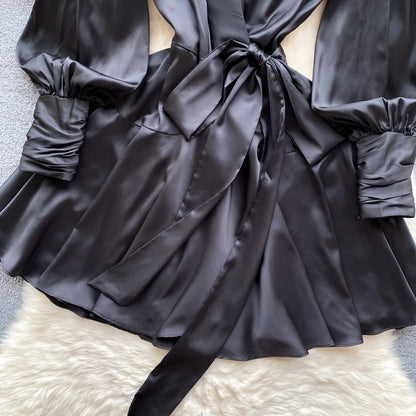 Women Senior Satin Sexy Dress 2025 New Fashion