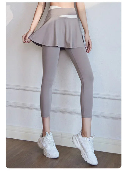 Yoga Legging with Skirts Tennis Leggings Soft Stretchy Tennis Dresses Running
