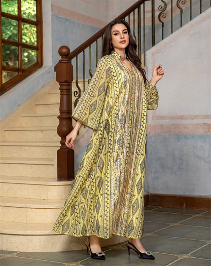 Fashion Abaya Chic And Elegant Women Evening Dress
